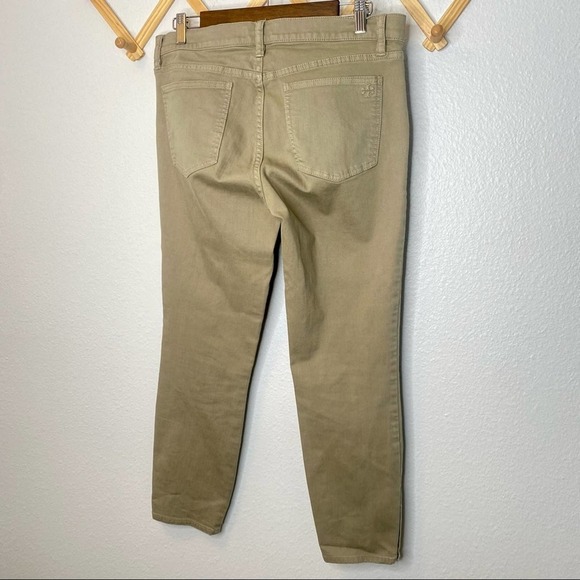 Tory Burch Emmy Ankle Snap Buttons Jeans Olive Size 31 - Picture 4 of 9